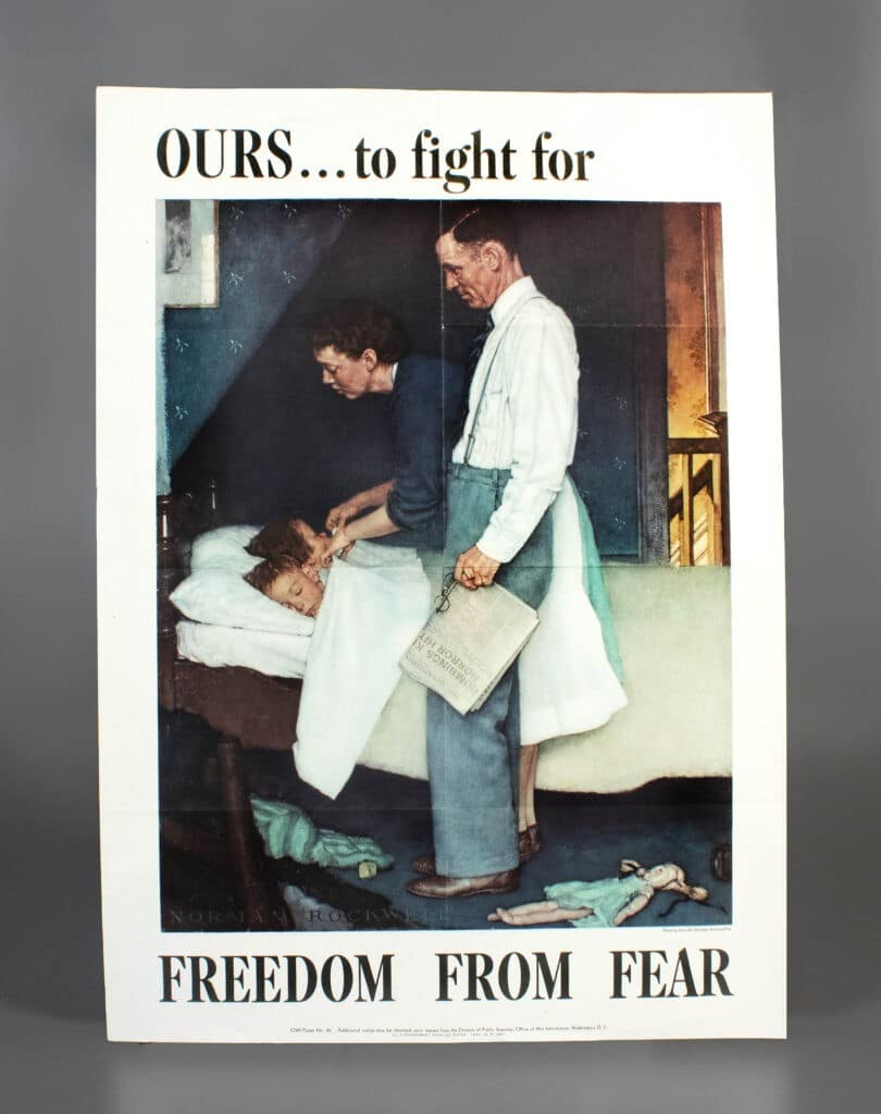 Poster, Freedom From Fear, 1943. The Strong, Rochester, New York. Original by Norman Rockwell, Published by the Office of War Information, U.S. Government Printing Office.