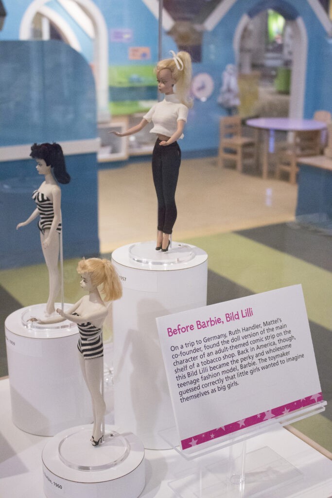 Play Pals exhibit, Barbie and Bild Lilli vitrine, The Strong, Rochester, New York