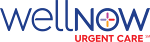 WellNow Urgent Care Logo with Blue and Red Text