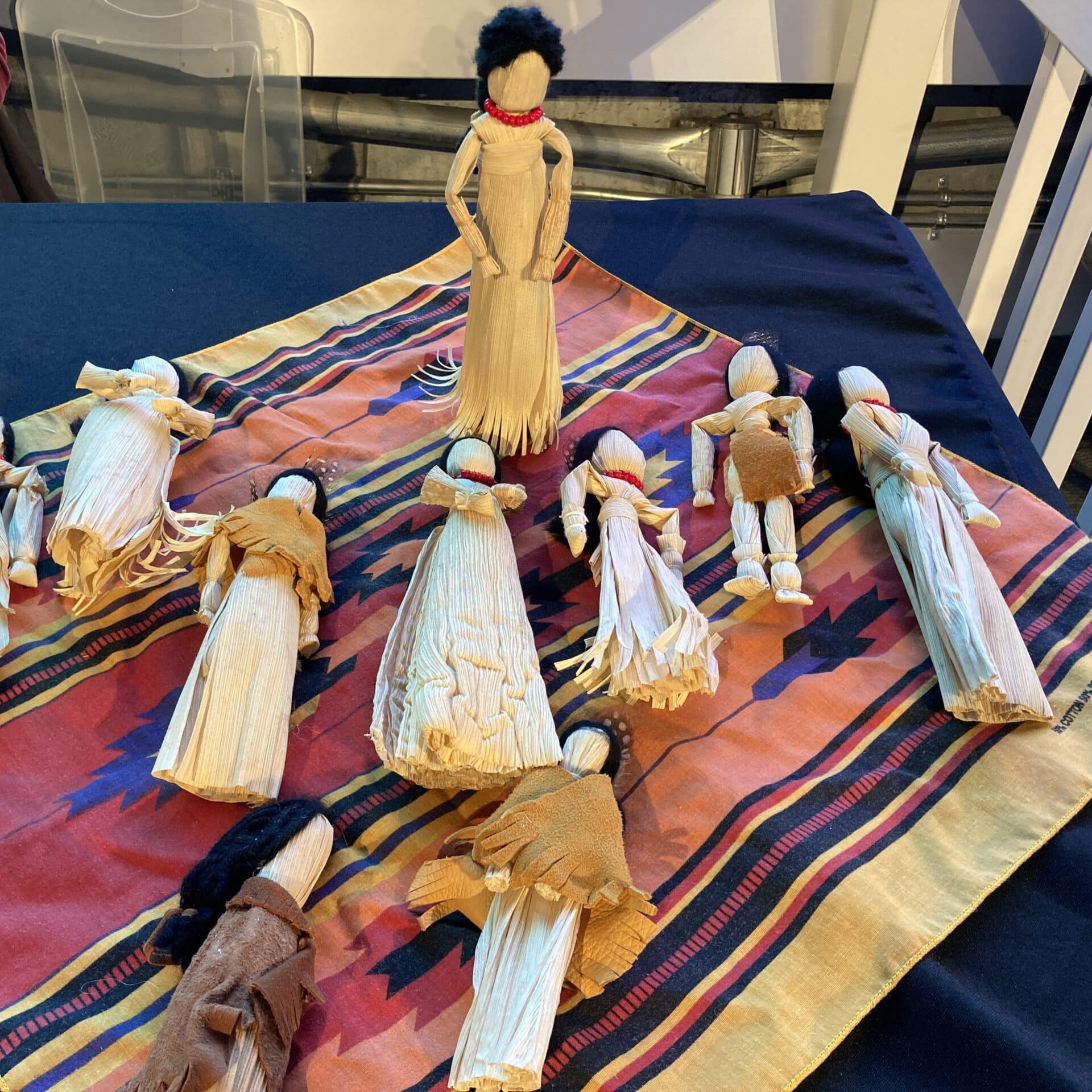 A variety of Corn Husk Dolls