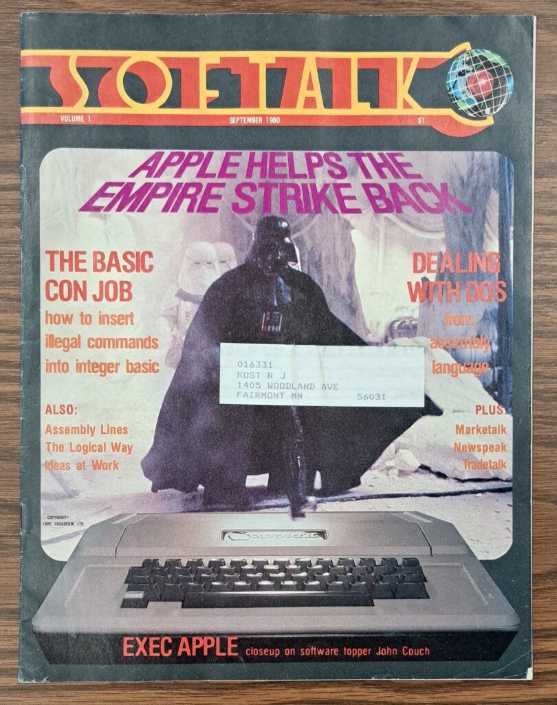 Softalk, September 1980. Courtesy of The Strong, Rochester, New York