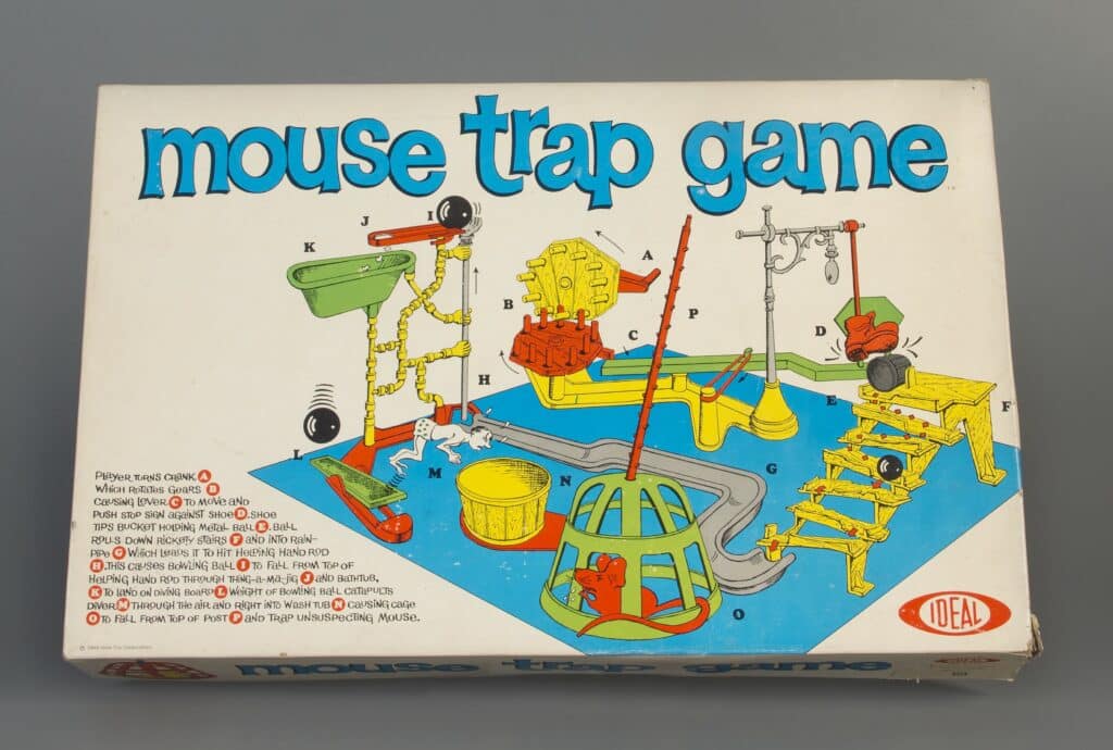 Mouse Trap game, Ideal Novelty & Toy Co., Hollis, NY, 1963. Gift of Bill Paxton. The Strong, Rochester, New York.