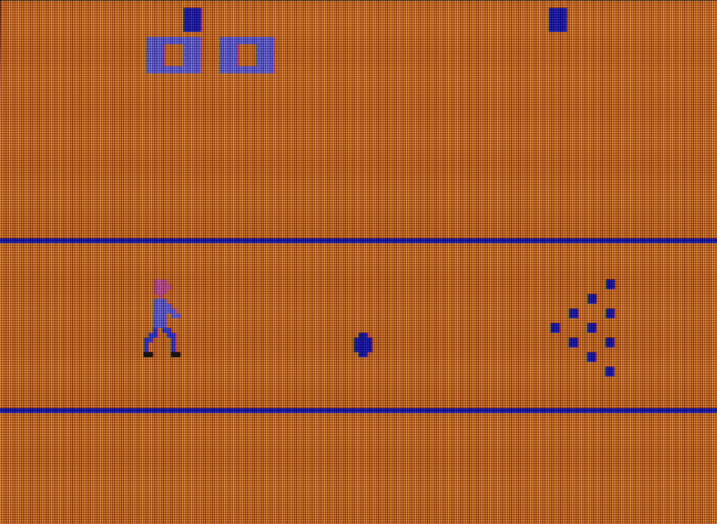 Picture of Atari Video Computer System Bowling (1979) screen capture of gameplay. The Strong, Rochester, New York