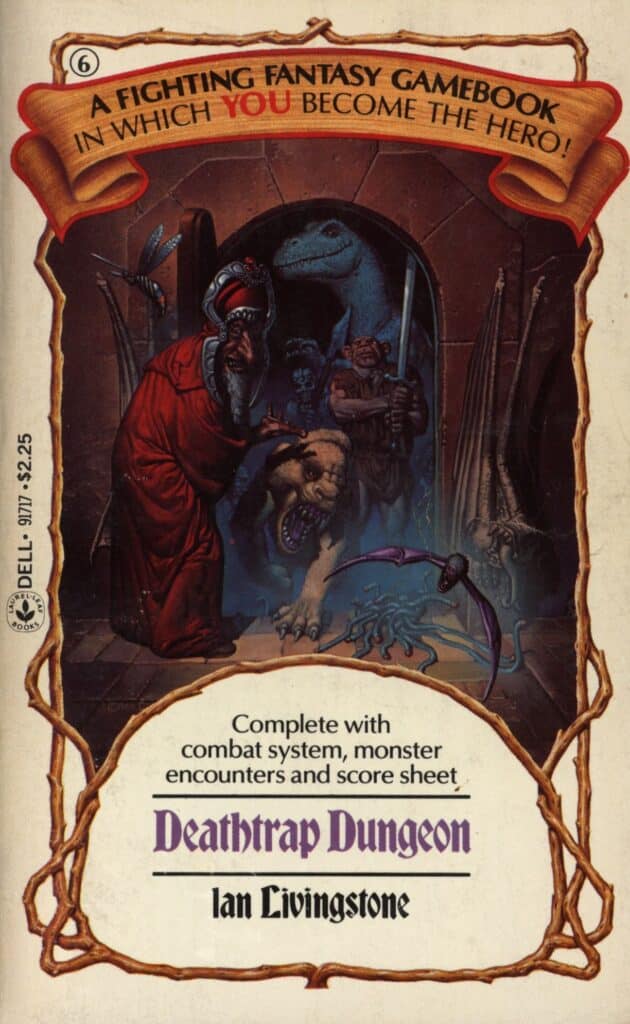 Illustration of Cover for Ian Livingstone’s Deathtrap Dungeon, 1985, The Strong National Museum of Play, Rochester, New York.