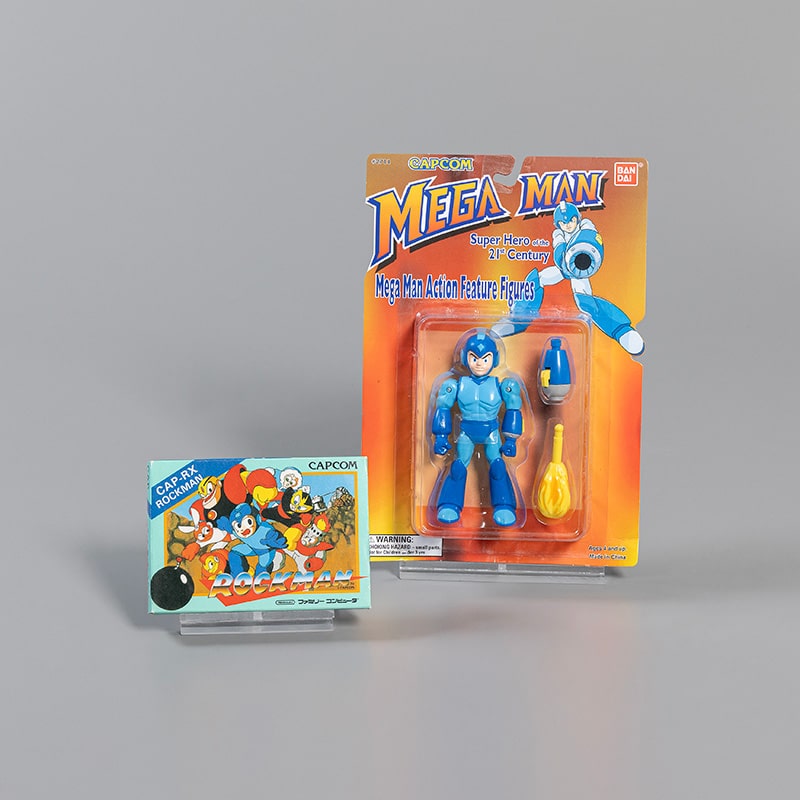 Mega Man action figure and Capcom game