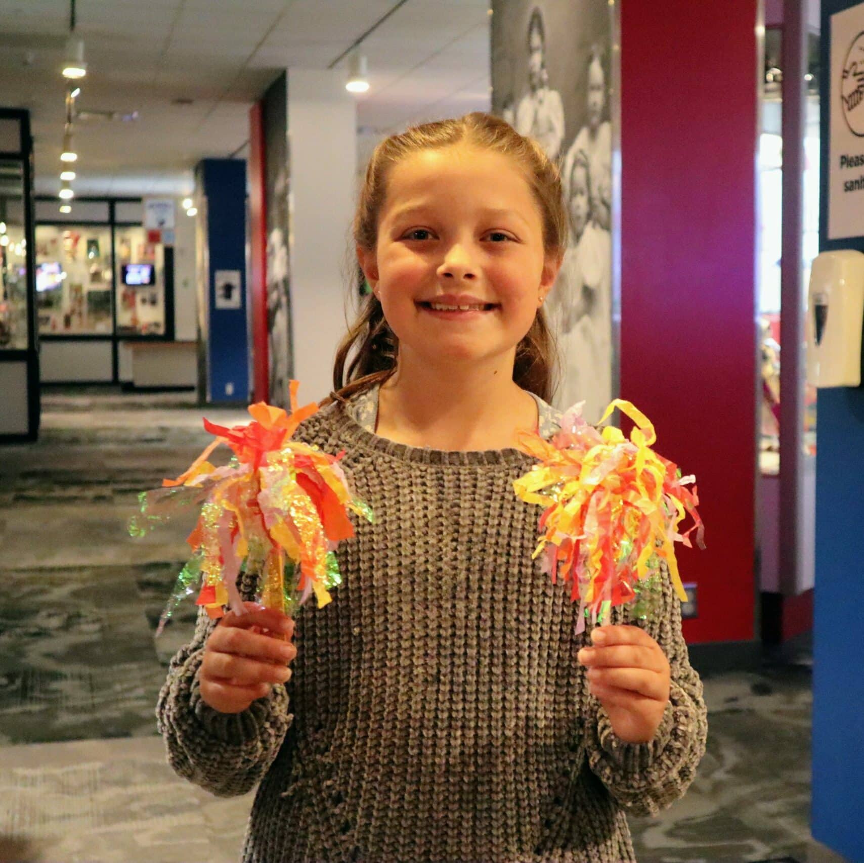 Girl Holding 2 sparkless sparklers craft