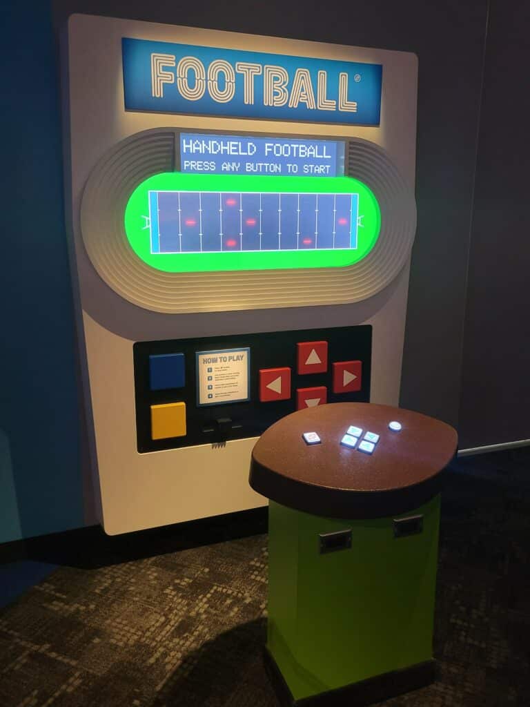 Image of Giant Handheld Electronic Football Interactive. The Strong, Rochester, NY.