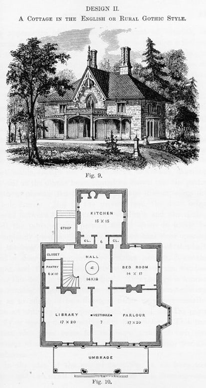 Picture of Andrew Jackson Downing, Cottage Residences, 1842. Public domain image.