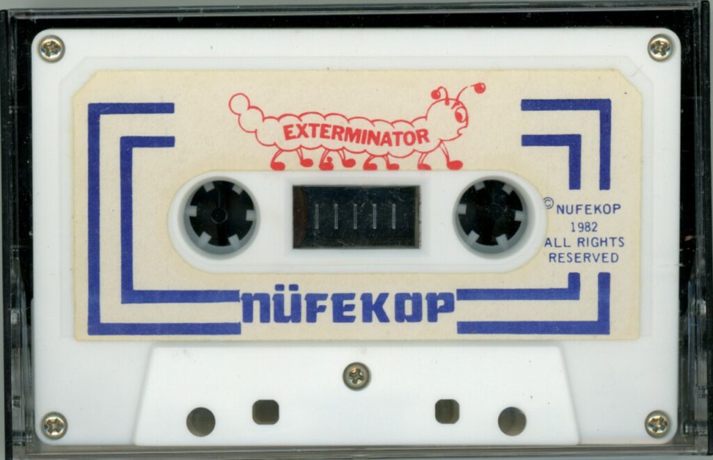 Image of a cassette game called Video Game, Exterminator, 1982, The Strong, Rochester, New York. Gift of Scott Elder.