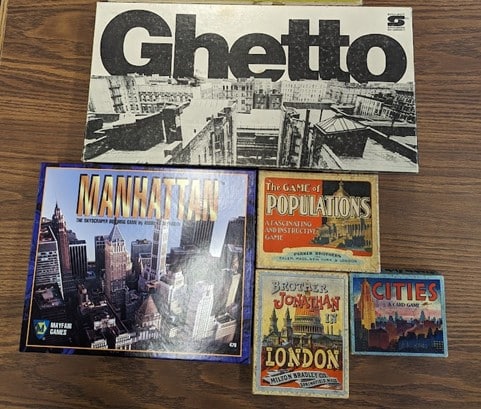 Image of Assortment of Urban Board and Card Games, The Strong, Rochester, New York.