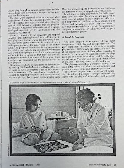 Image of Play program, Pontiac General Hospital. The Strong National Museum of Play, Rochester, New York. Doris Bergen Papers.