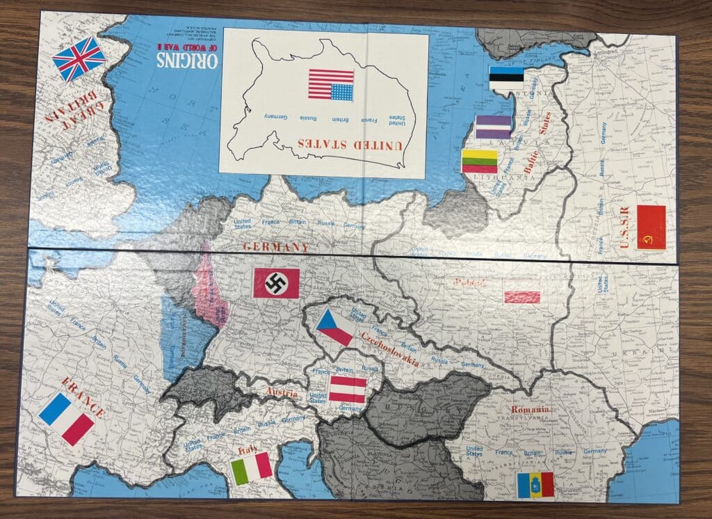 Image of  map Origins of World War II, 1971. Gift of Darwin P. Bromley and Peter Y. Bromley. The Strong National Museum of Play, Rochester, New York.