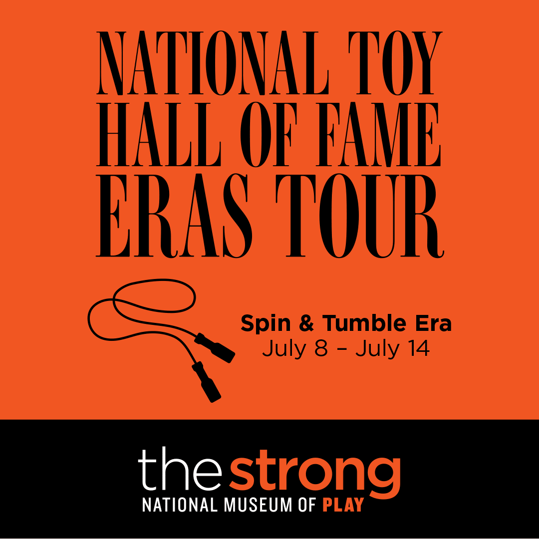 National Toy Hall of Fame Eras Tour graphic with a jump rope