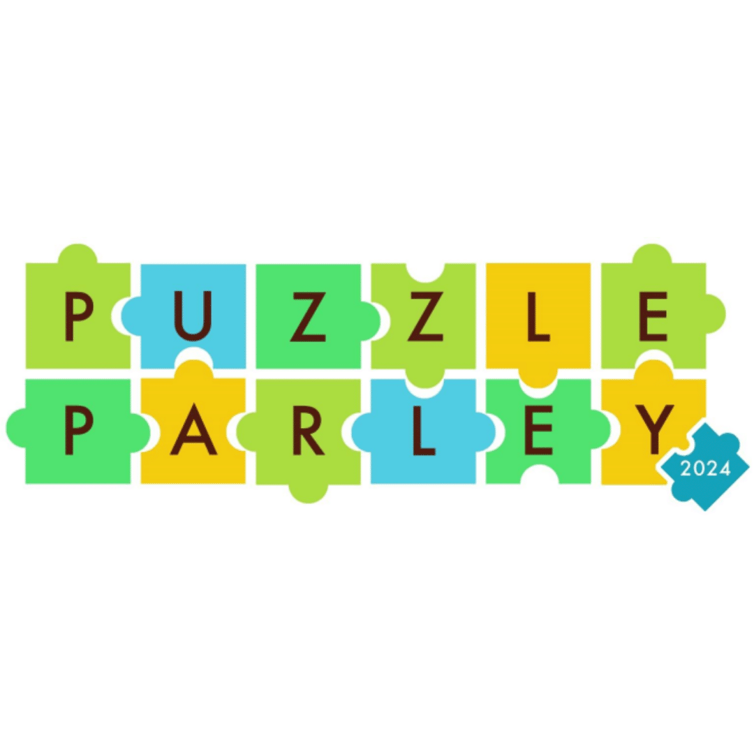 Graphic of Puzzle Parley written on puzzle pieces