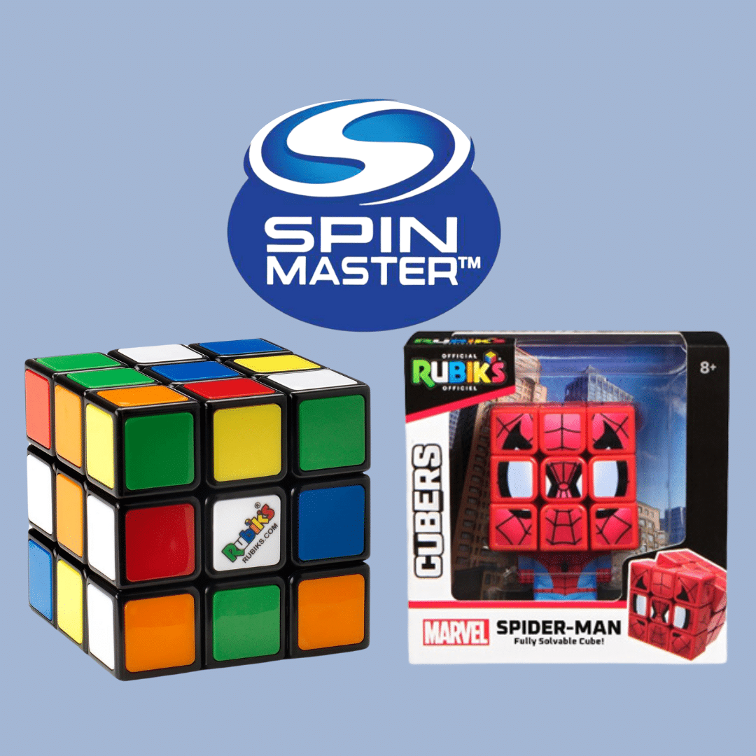 Spin Master Logo, Rubik's Cube, and Rubik's Cuber