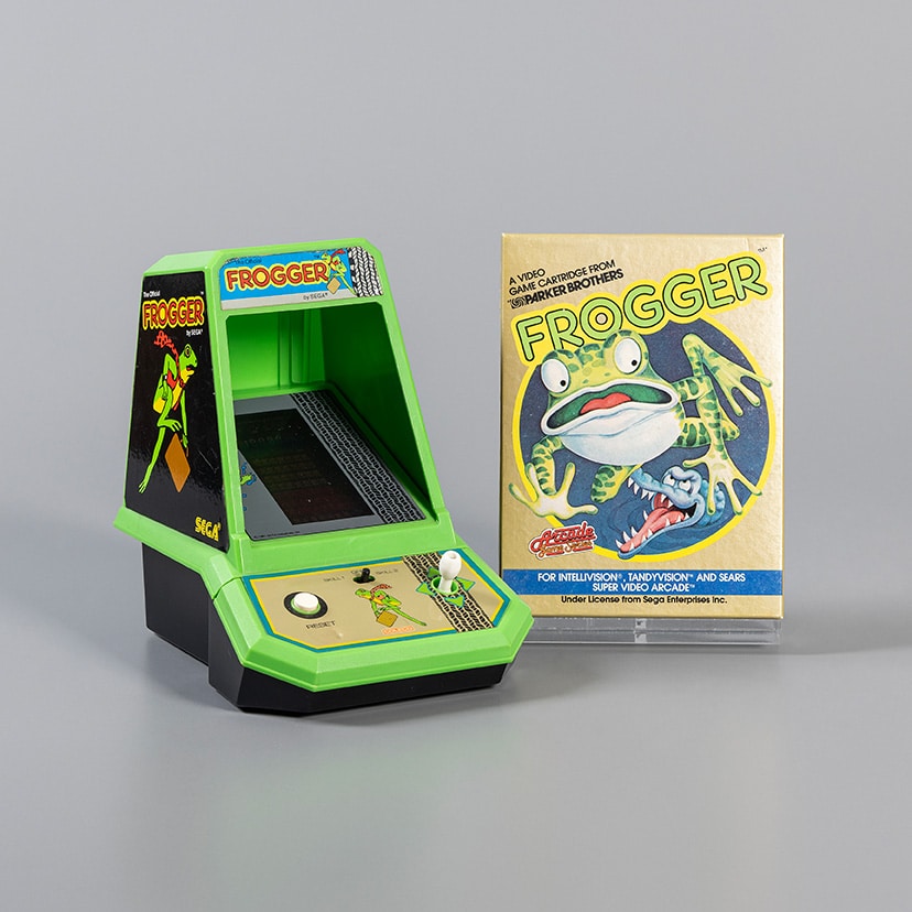 Miniature Frogger arcade game and box