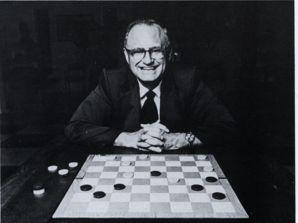 Photo of Dr. Marion Tinsley, checkers world champion from 1955–1958 and from 1975–1991. The Strong National Museum of Play, Rochester, New York.