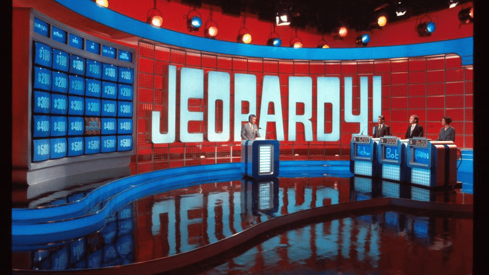 Jeopardy set from 1991 with host Alex Trebek