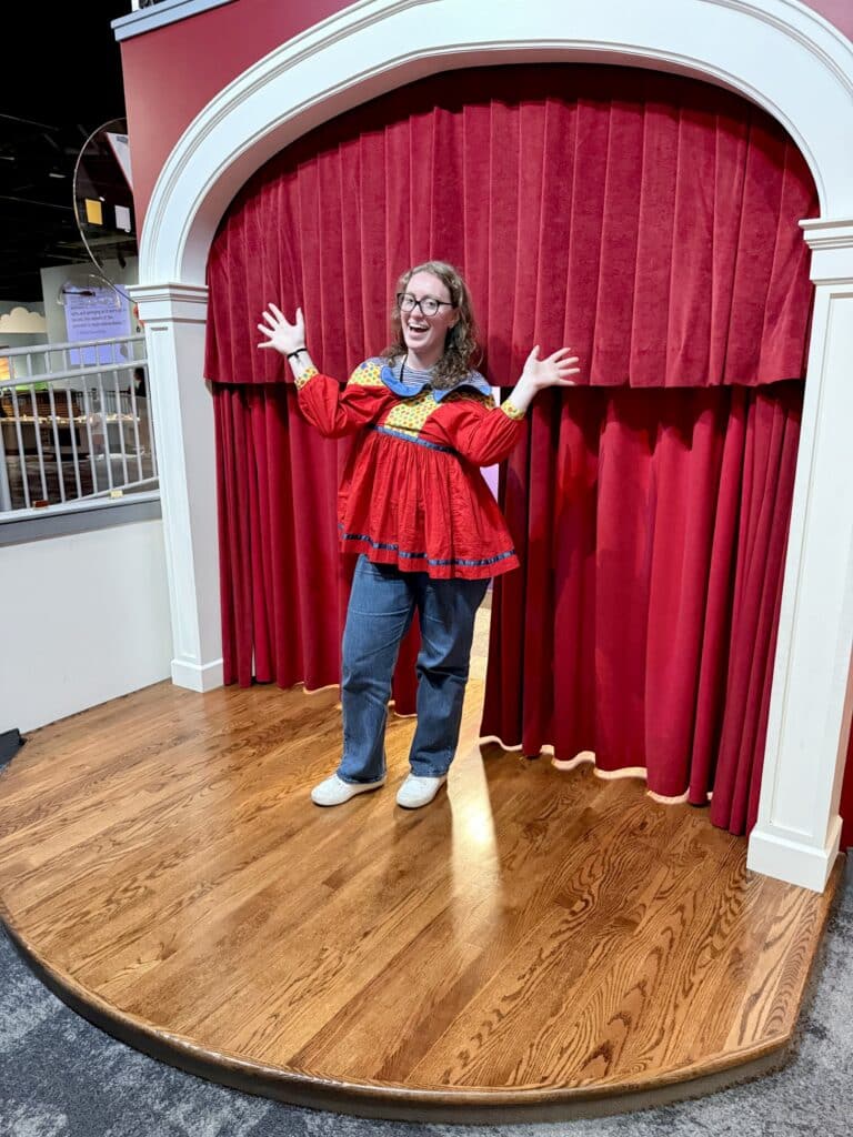 Picture of author at Imagination Destination's stage