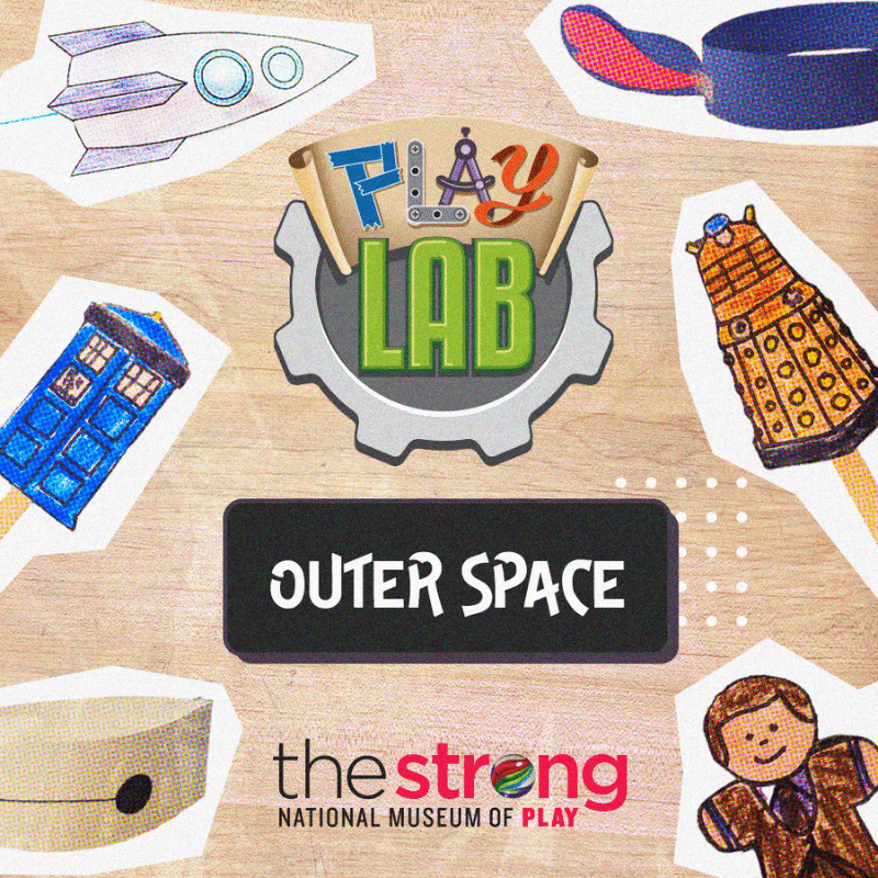 Play Lab: Outer Space graphic depicting space-related crafts