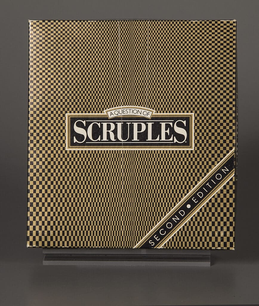 Scruples, 1987, gift of Philip E. Orbanes. The Strong, Rochester, New York.