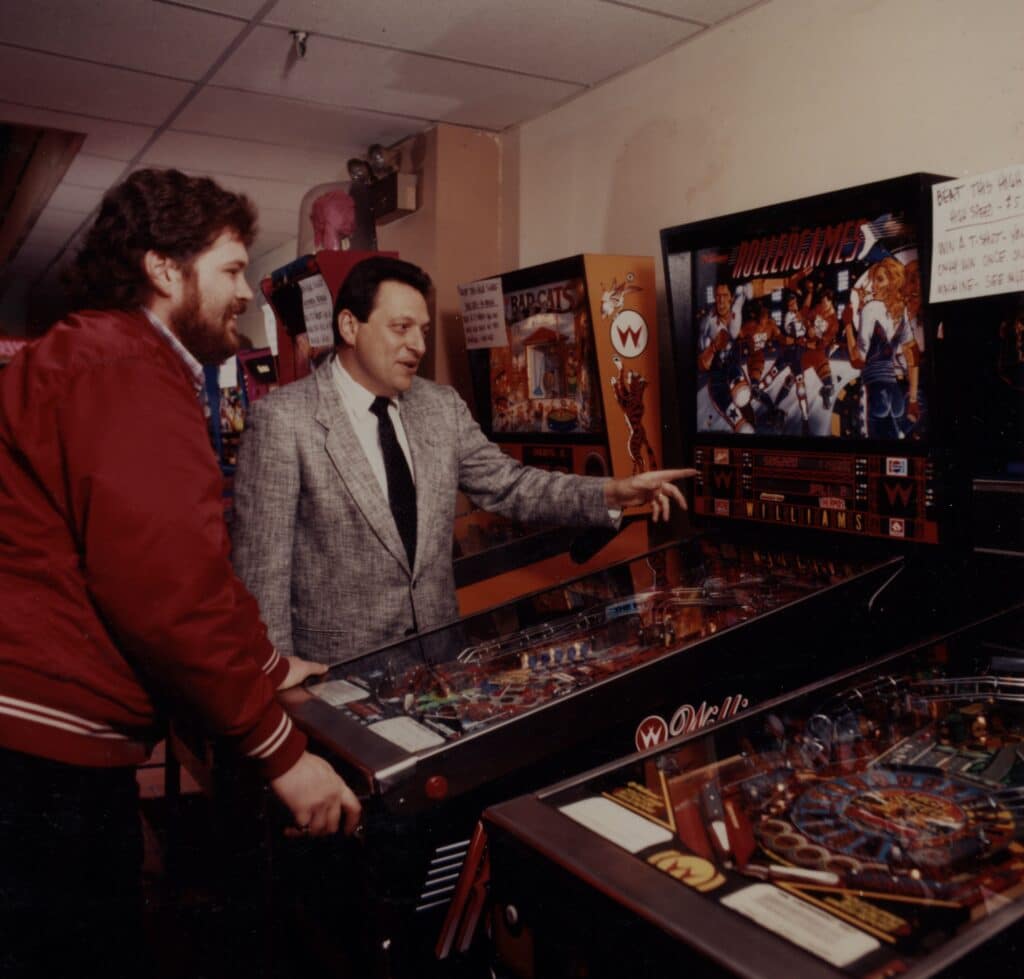 Steve Epstein in The Broadway Arcade, about 1990. The Brian Sutton-Smith Library and Archives of Play at The Strong National Museum of Play, Rochester, New York.