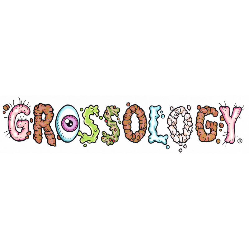 The word "Grossology spelled out with gross-looking font.
