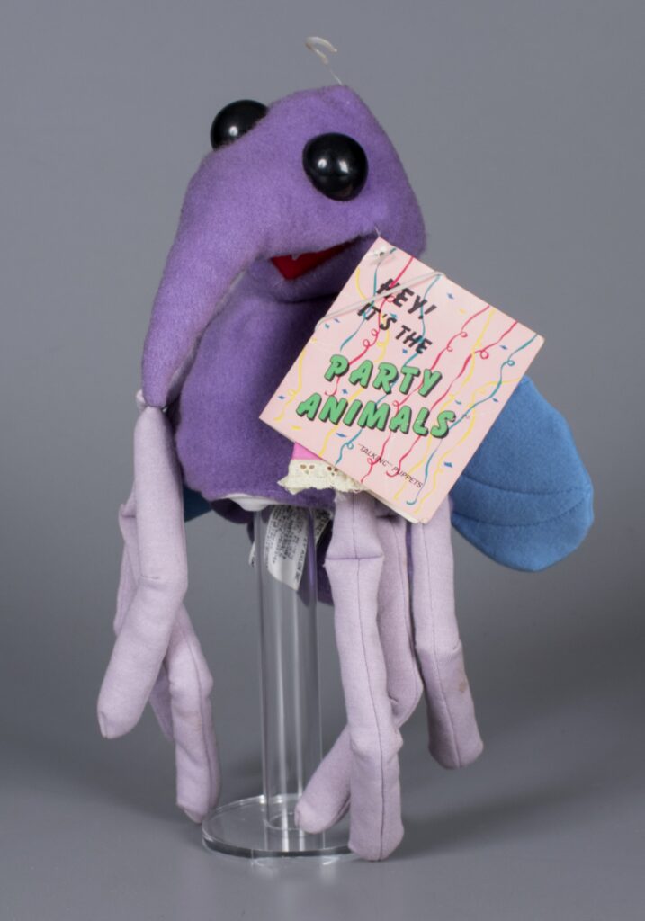 Sting Mosquito Party Animal Hand Puppet, 1986, Gift of Bonnie Erickson and Wayde Harrison in memory of Christopher. The Strong National Museum of Play, Rochester, New York. 