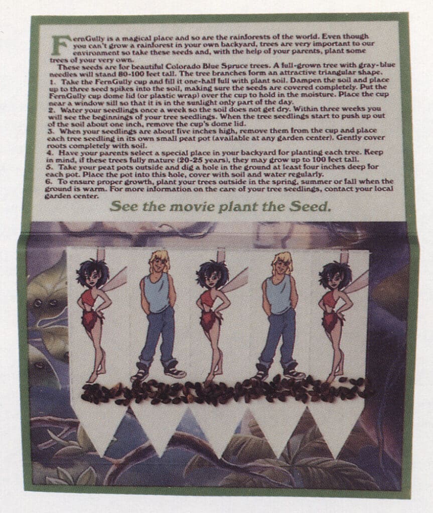 Pizza Hut’s FernGully premium, Joyce and Terry Losonsky, The Encyclopedia of Fast Food Toys: Jack in the Box to White Castle (Schiffer Publishing), 1999, Brian Sutton-Smith Library and Archives of Play at The Strong National Museum of Play, Rochester, New York.