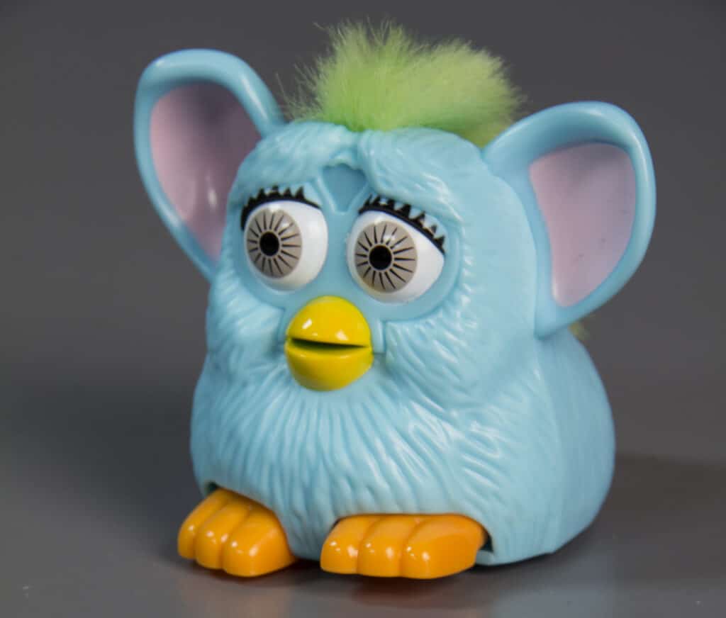 Furby toy premium, 1998, McDonald’s Happy Meal toy premium, gift of Roberta M. Brunner, The Strong National Museum of Play, Rochester, New York.