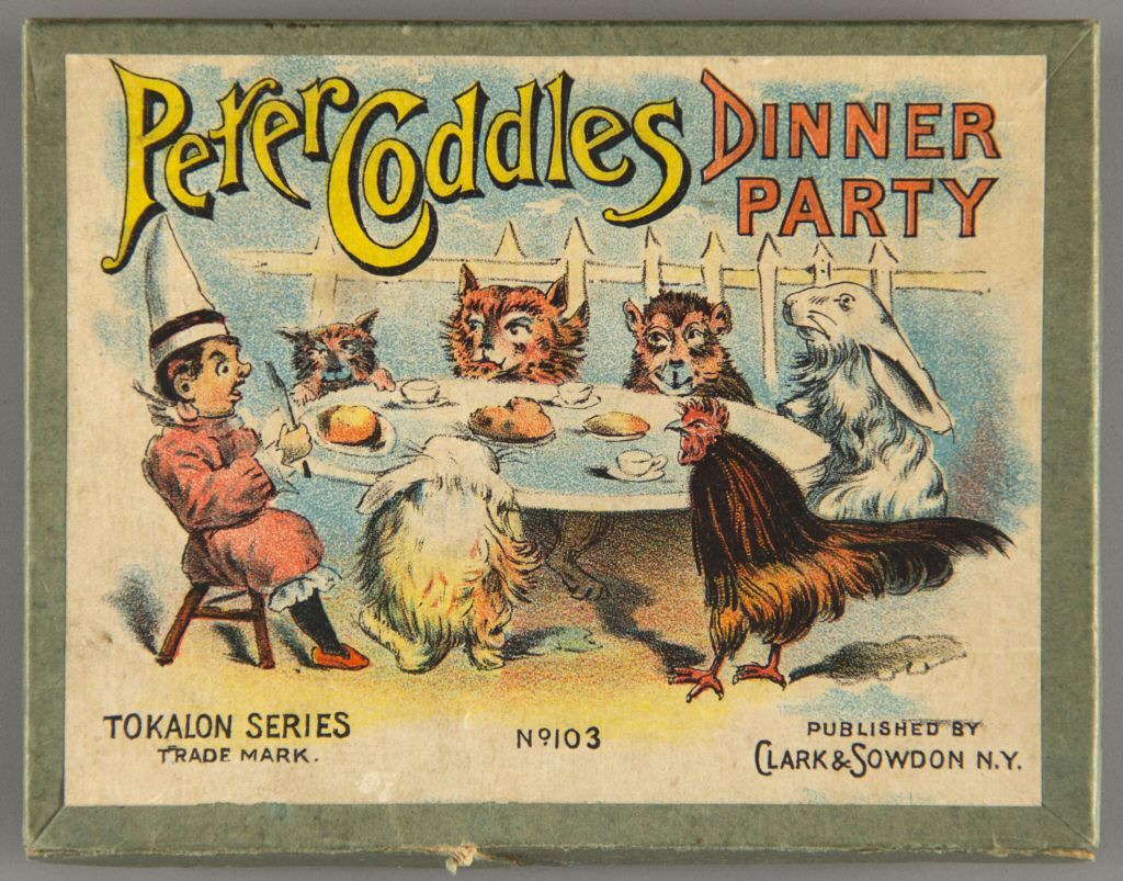 Cover image of Peter Coddles Dinner Party, about 1910. The Strong National Museum of Play, Rochester, New York.