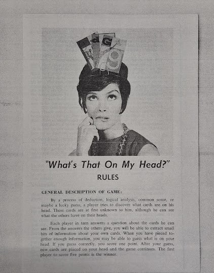 Rules from What’s That on My Head?. The Strong National Museum of Play, Rochester New York.