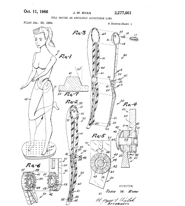 United States Patent Office 3, 277,601, Oct. 11, 1966. Courtesy of Creative Commons Attribution.