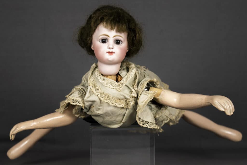 Front facing view of automata. "Ondine" Roulette & Decamps swimming automaton, Roulette & Decamps, late 19th century, The Strong National Museum of Play, Rochester, New York.