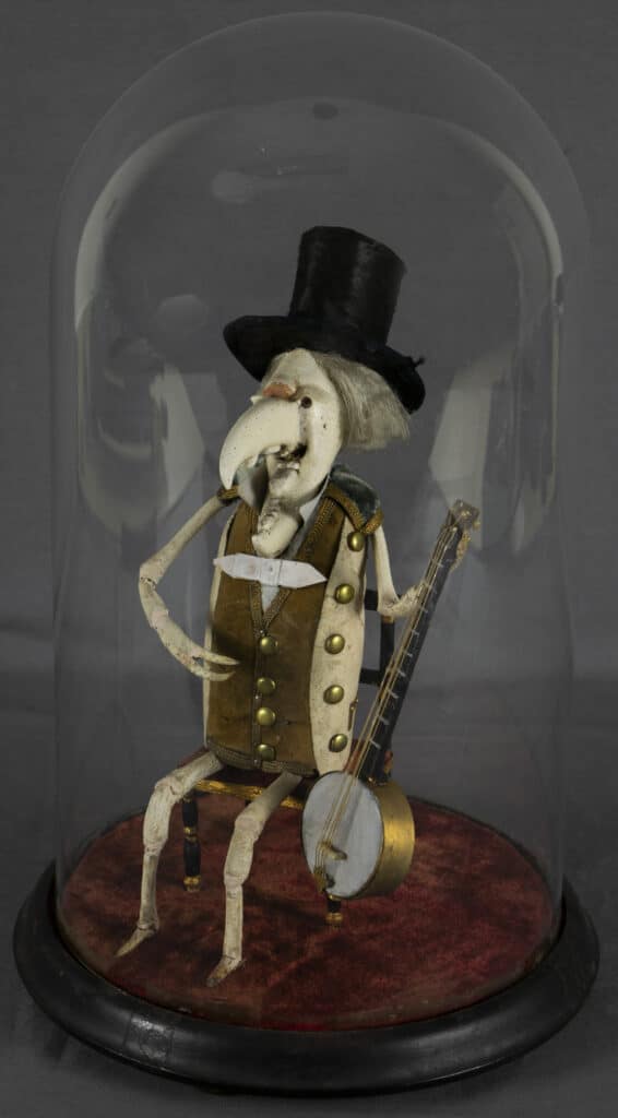 Front facing view of “Whimsey” aka Lobster Man.
“Whimsey”, ca. 1870, The Strong National Museum of Play, Rochester, New York.