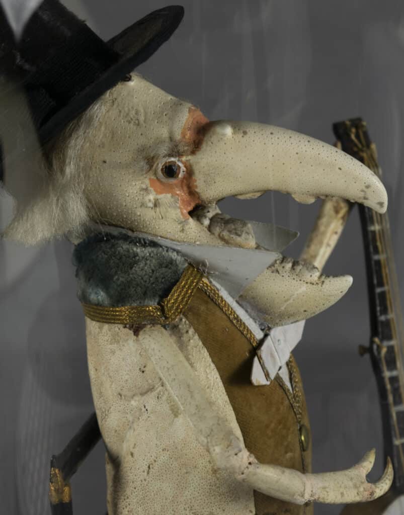 Close up of lobster claw face.
“Whimsey”, ca. 1870, The Strong National Museum of Play, Rochester, New York.
